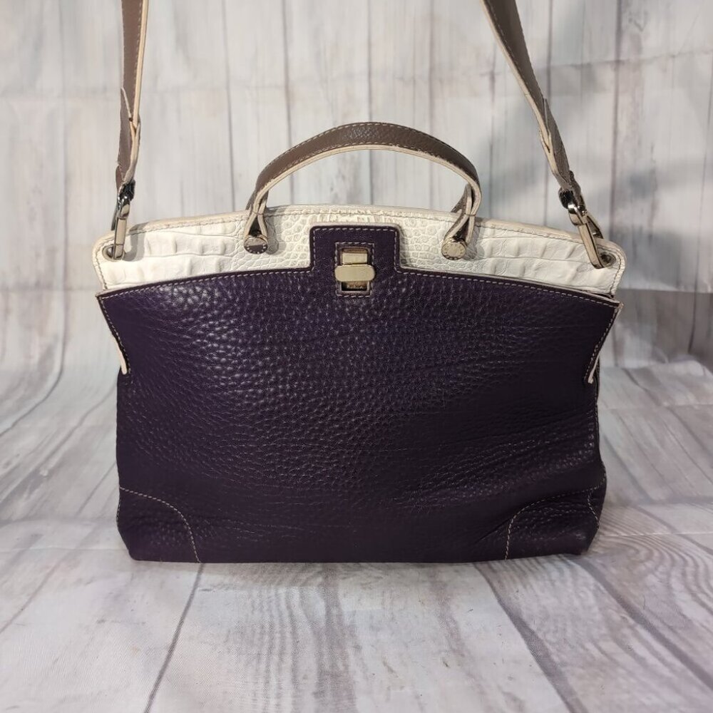 Furla Purple Piper Lux Leather Crossbody Turnlock Women's  Shoulder Handbag